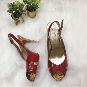 Guess Red Morrisa Slingback Pumps Heels Size 9 1/2